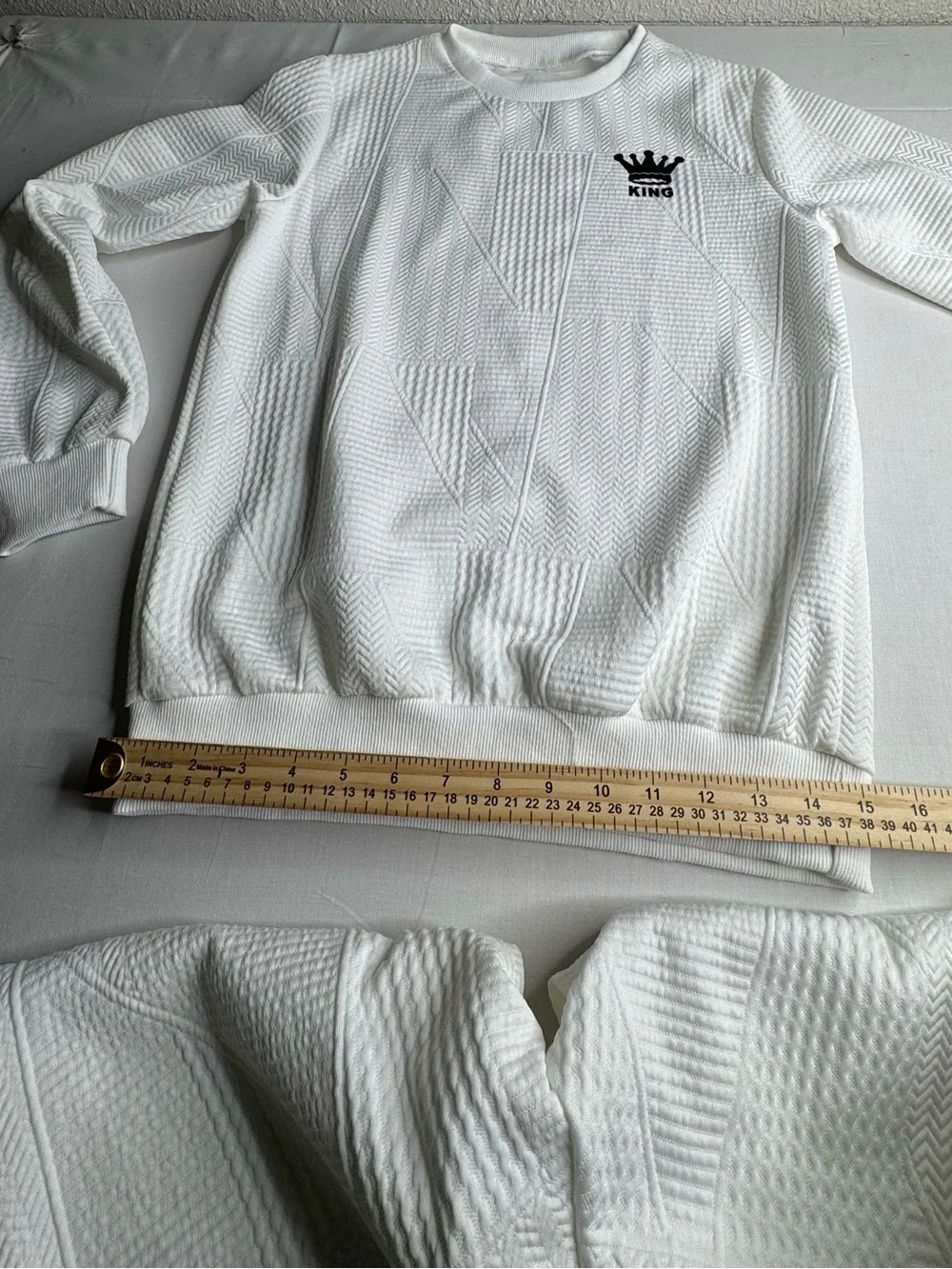 Kids White 'King' One-Piece Set
